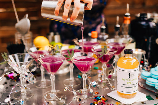 Ultra Violet Cocktail featuring a Homemade Blue Curacao
