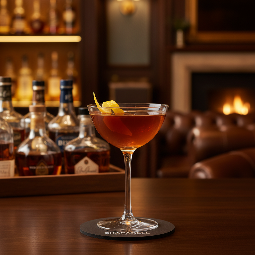 Chaparell Manhattan in Whiskey Bar Setting