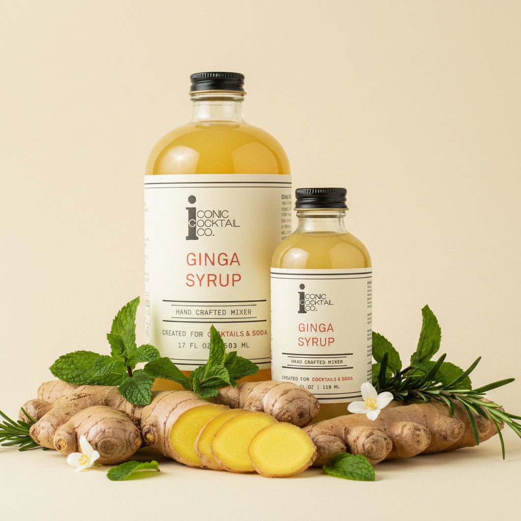 Ginga Syrup with Ginger Root, Greens & Blooms