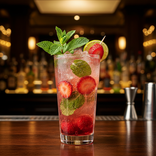 Strawberry Mojito in Bar Setting