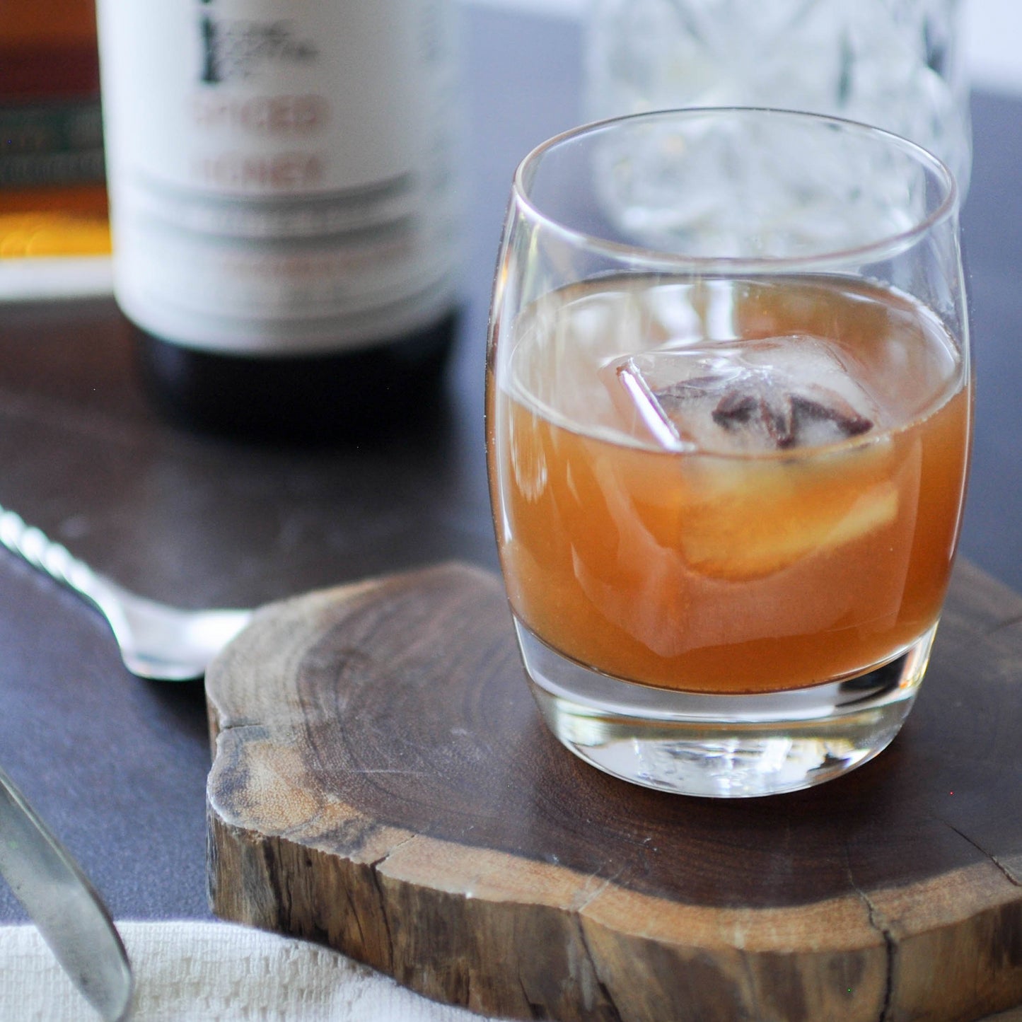 spiced honey old fashioned hot toddy mixer